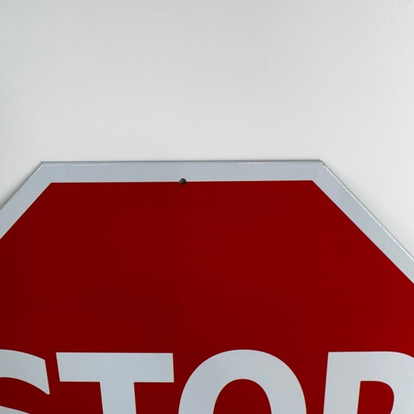 Classic Metal STOP Sign – Bold Red Octagon Wall Decor 12” - Picture 2 of 6